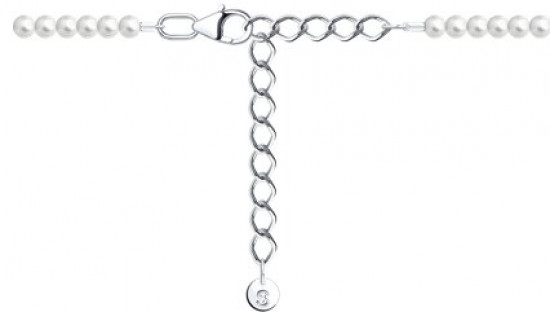 Колье из серебра с синтетическим жемчугом