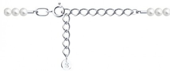 Колье из серебра с синтетическим жемчугом