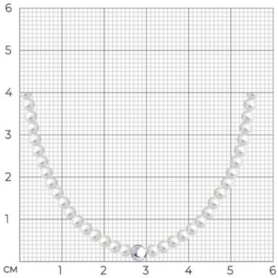 Колье из серебра с синтетическим жемчугом