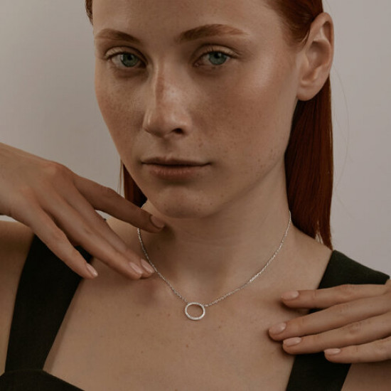 Колье из серебра с фианитами