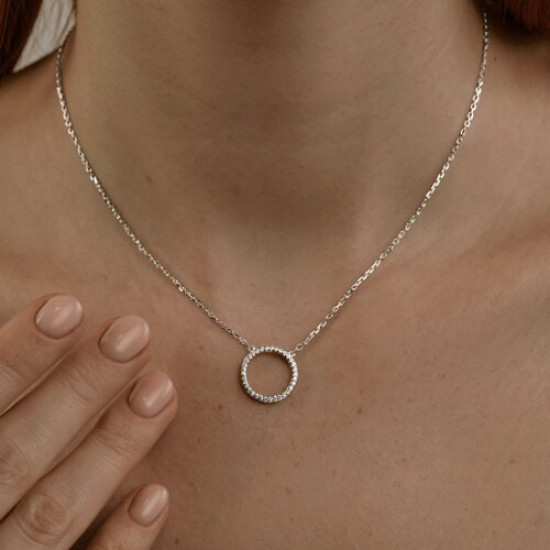 Колье из серебра с фианитами