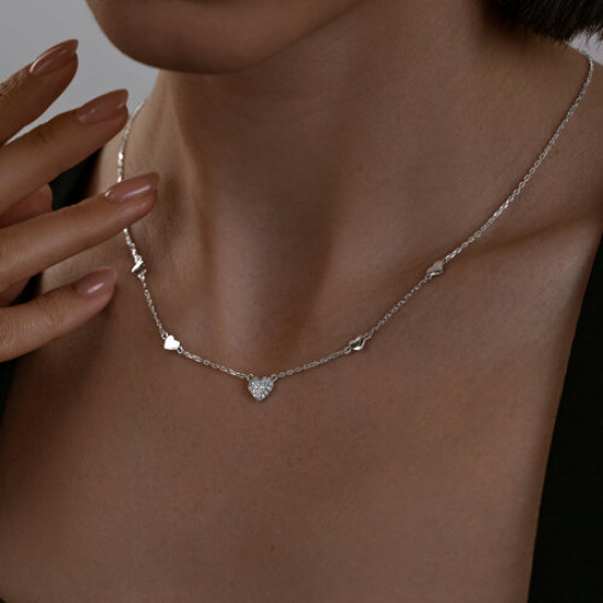 Колье из серебра с фианитами