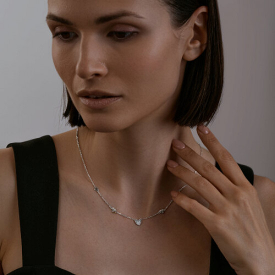 Колье из серебра с фианитами