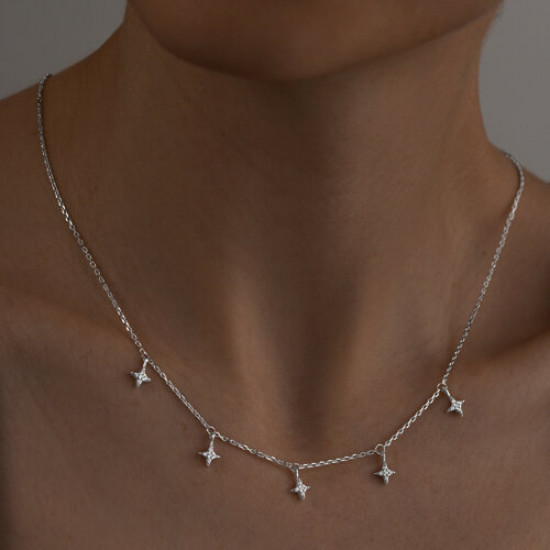 Колье из серебра с фианитами