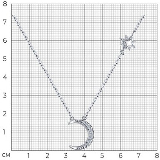 Колье из серебра с фианитами