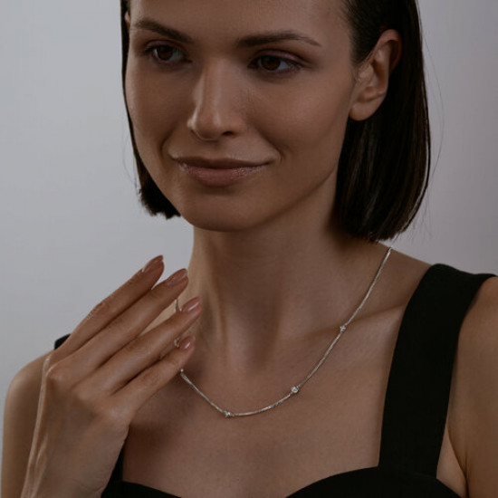 Колье из серебра с фианитами