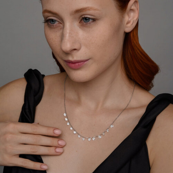 Колье из серебра с фианитами