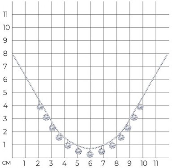 Колье из серебра с фианитами