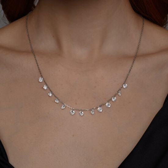 Колье из серебра с фианитами