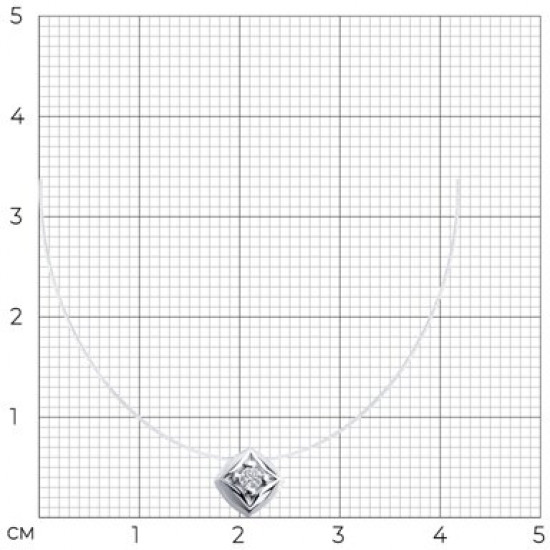 Колье из серебра с фианитом