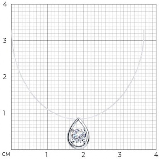 Колье из серебра с фианитом