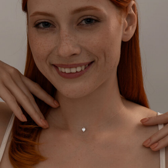 Колье из серебра с фианитом