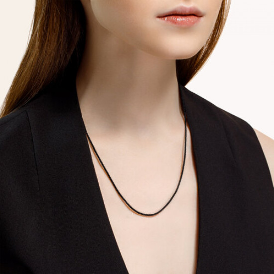 Шнурок-колье со вставкой из серебра