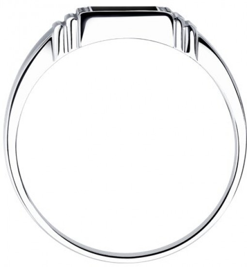 Печатка из серебра с эмалью с фианитами