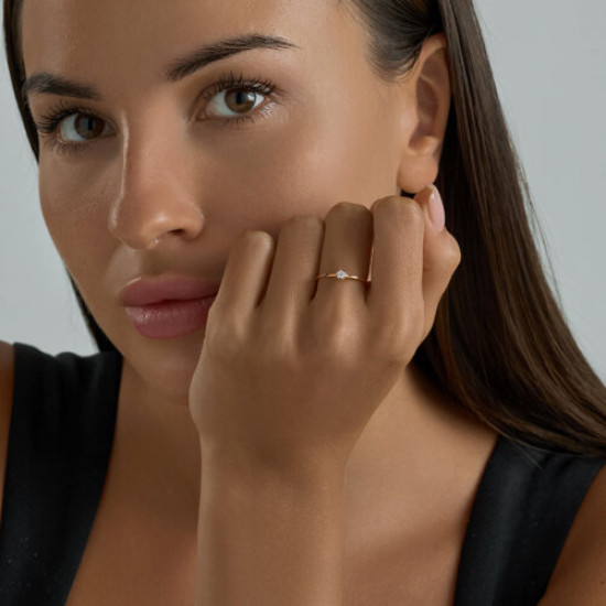 Кольцо из серебра с фианитом