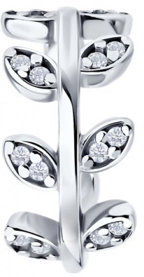 Серьга из серебра с фианитами