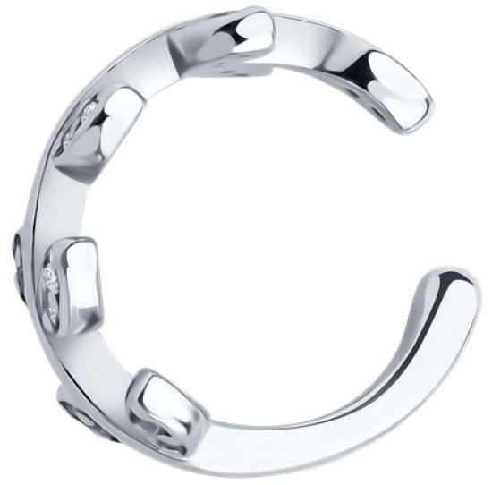 Серьга из серебра с фианитами