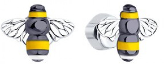 Серьги из серебра с эмалью