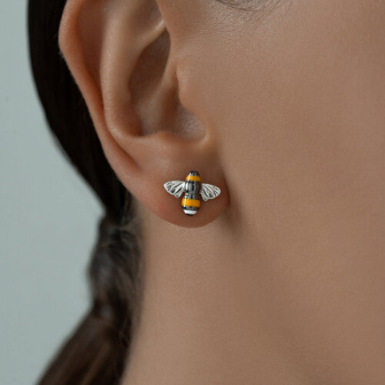 Серьги из серебра с эмалью