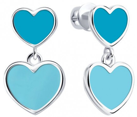 Серьги из серебра с эмалью