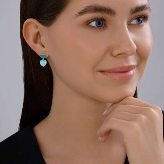 Серьги из серебра с эмалью