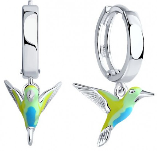 Серьги из серебра с эмалью