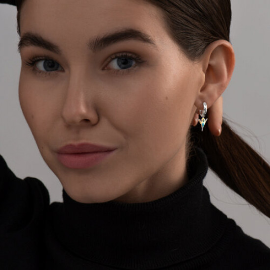 Серьги из серебра с эмалью