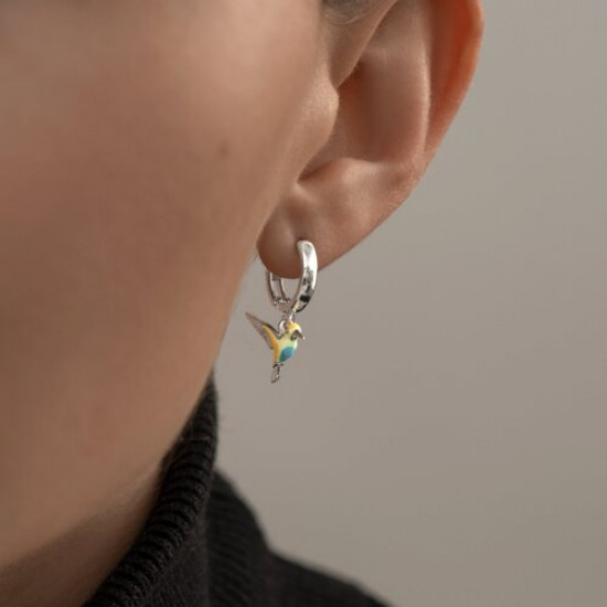 Серьги из серебра с эмалью