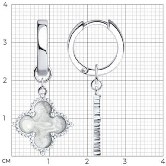 Серьги из серебра с эмалью