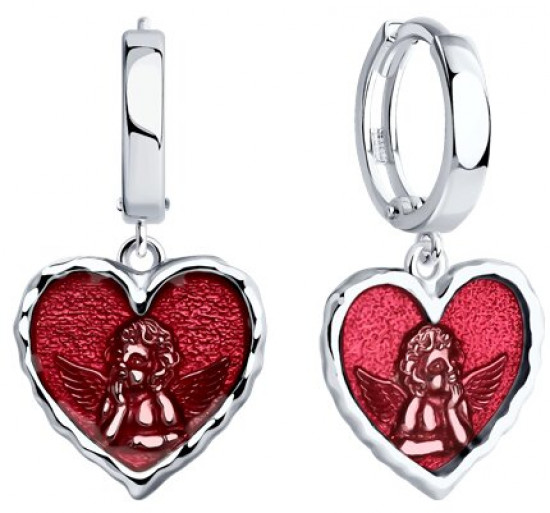 Серьги из серебра с эмалью