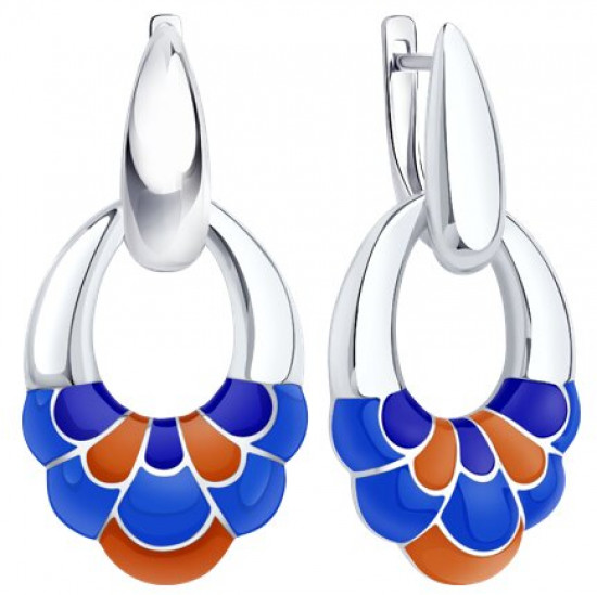 Серьги из серебра с эмалью