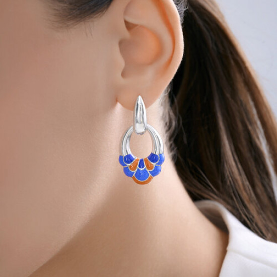 Серьги из серебра с эмалью