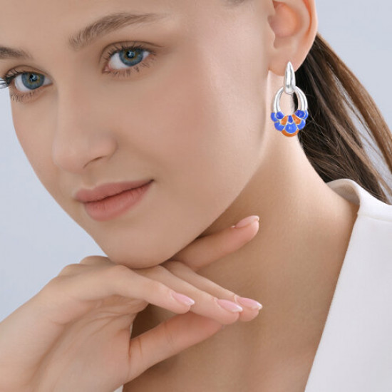 Серьги из серебра с эмалью