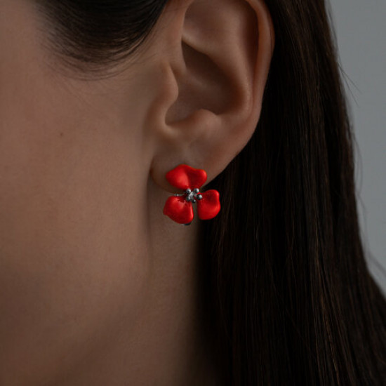 Серьги из серебра с эмалью