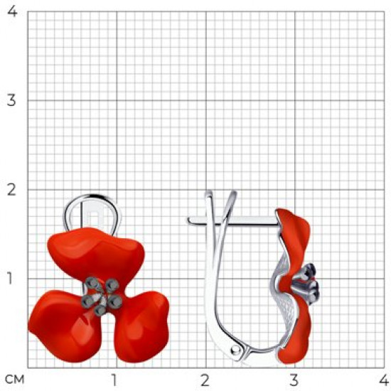 Серьги из серебра с эмалью