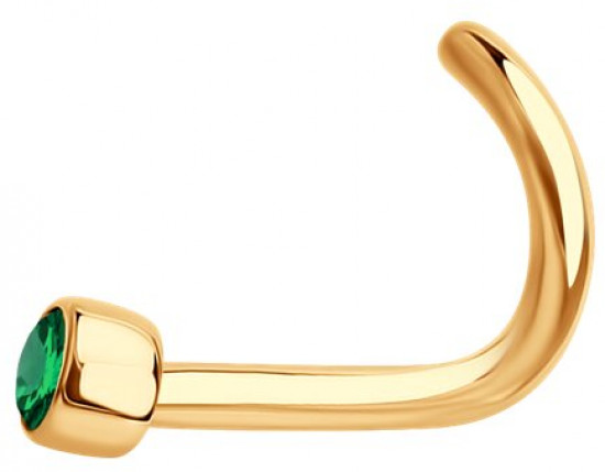 Пирсинг в нос из золота с фианитом