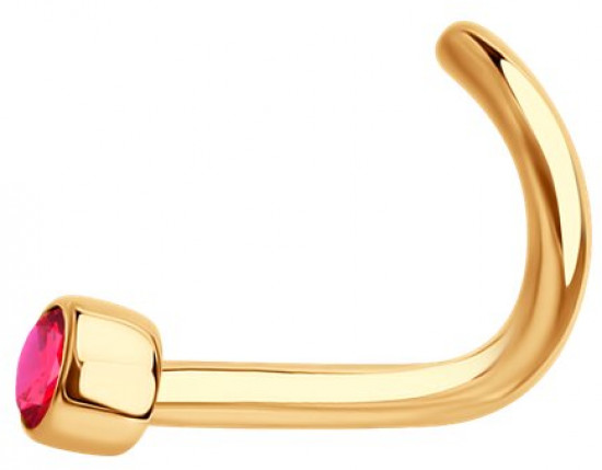 Пирсинг в нос из золота с фианитом