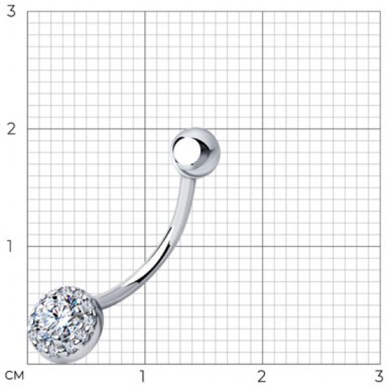 Пирсинг из серебра с фианитами