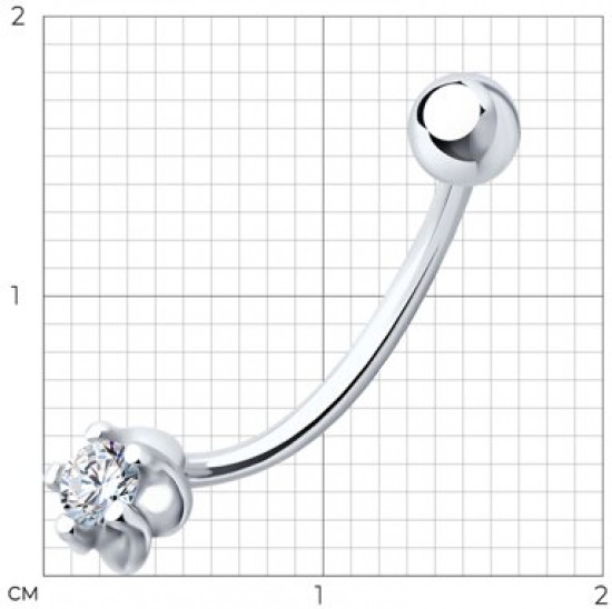 Пирсинг из серебра с фианитом