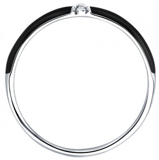 Кольцо из серебра с бриллиантами и эмалью