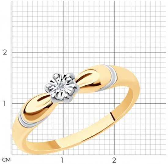 Кольцо из серебра с бриллиантом