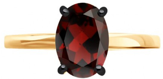 Кольцо из серебра с гранатом