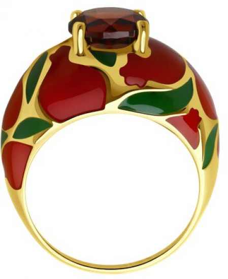 Кольцо из серебра с ситаллом и эмалью