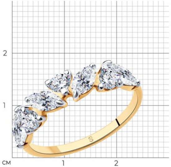 Кольцо из серебра с фианитами