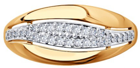 Кольцо из серебра с фианитами