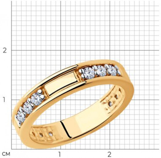 Кольцо из серебра с фианитами