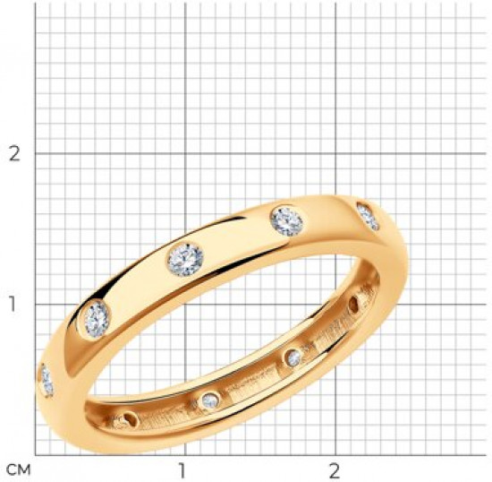 Кольцо из серебра с фианитами