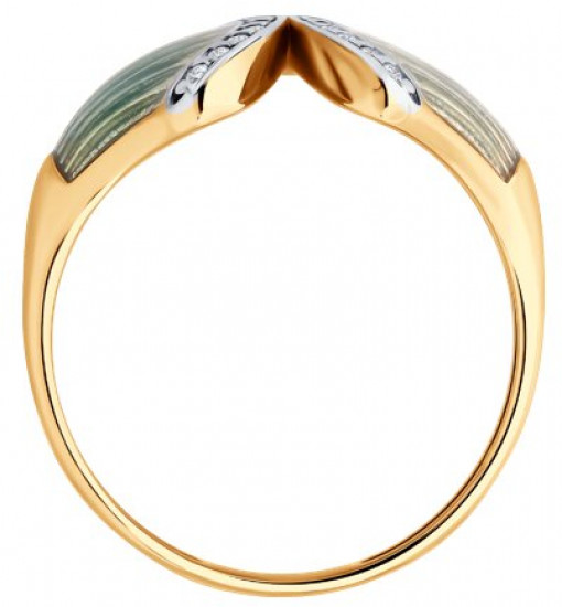 Кольцо из серебра с фианитами и эмалью