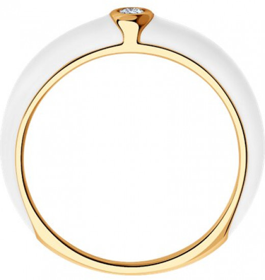 Кольцо из серебра с фианитом и эмалью