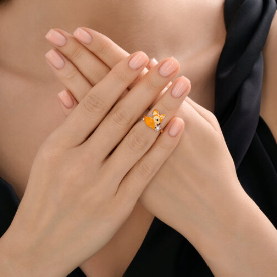 Кольцо из серебра с эмалью